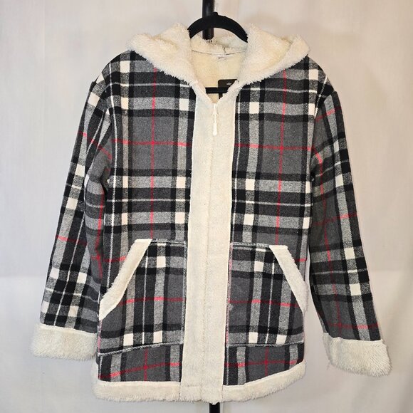 Plaid Fur Lined Hoody Jacket - Picture 3 of 3